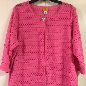 Ruby Rd. Woman’s Cardigan 3X Pink